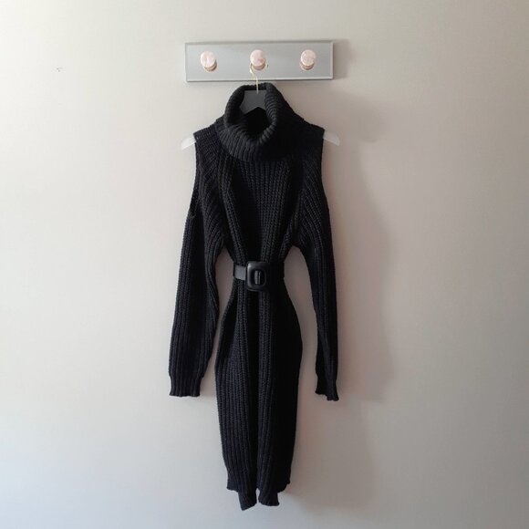 EUC John + Jenn charcoal grey knitted oversized turtleneck sweater, L - Picture 4 of 7